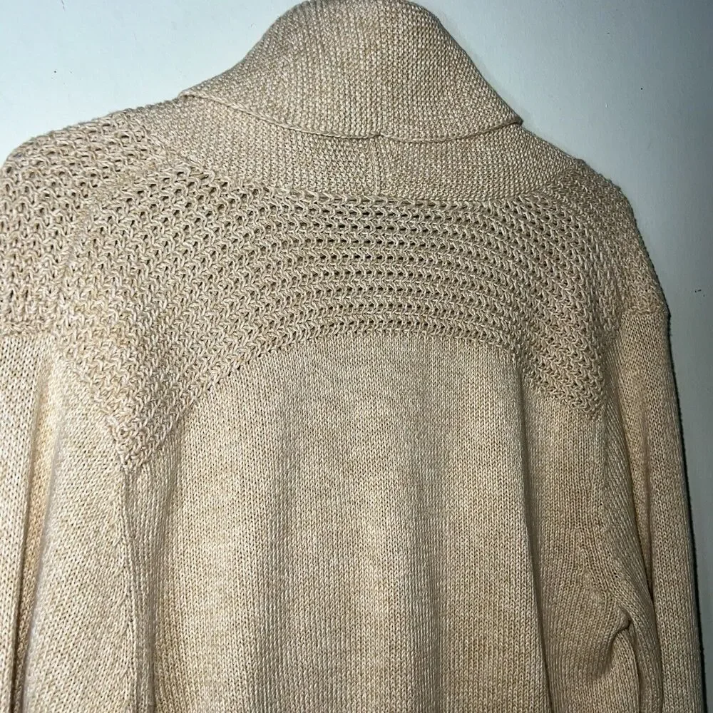Ralph Lauren Womens Size  Medium Pullover Sweater Neutral Tan Knit Collared
